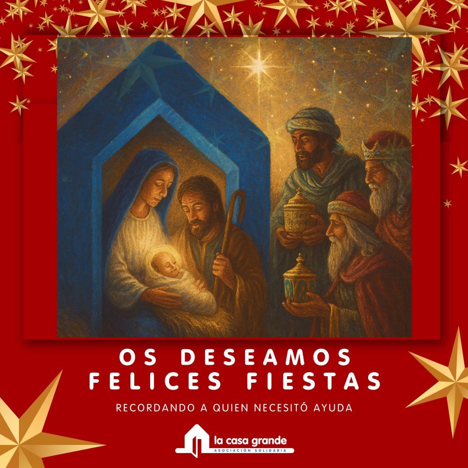 Felicidades felicitación navidades 2025 asociación la casa grande