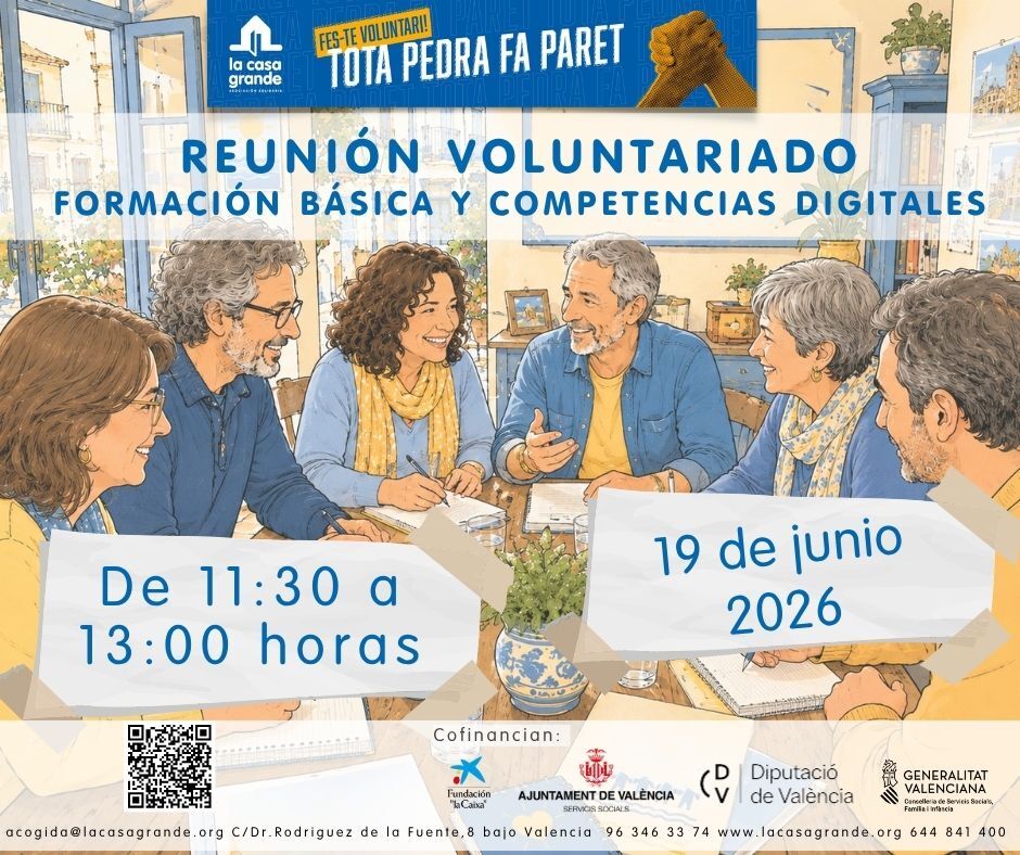 PRÓXIMA REUNIÓN DE VOLUNTARIADO: COMPARTIMOS EXPERIENCIAS Y CONSTRUIMOS NUEVAS PROPUESTAS 2606xxreunión voluntariado