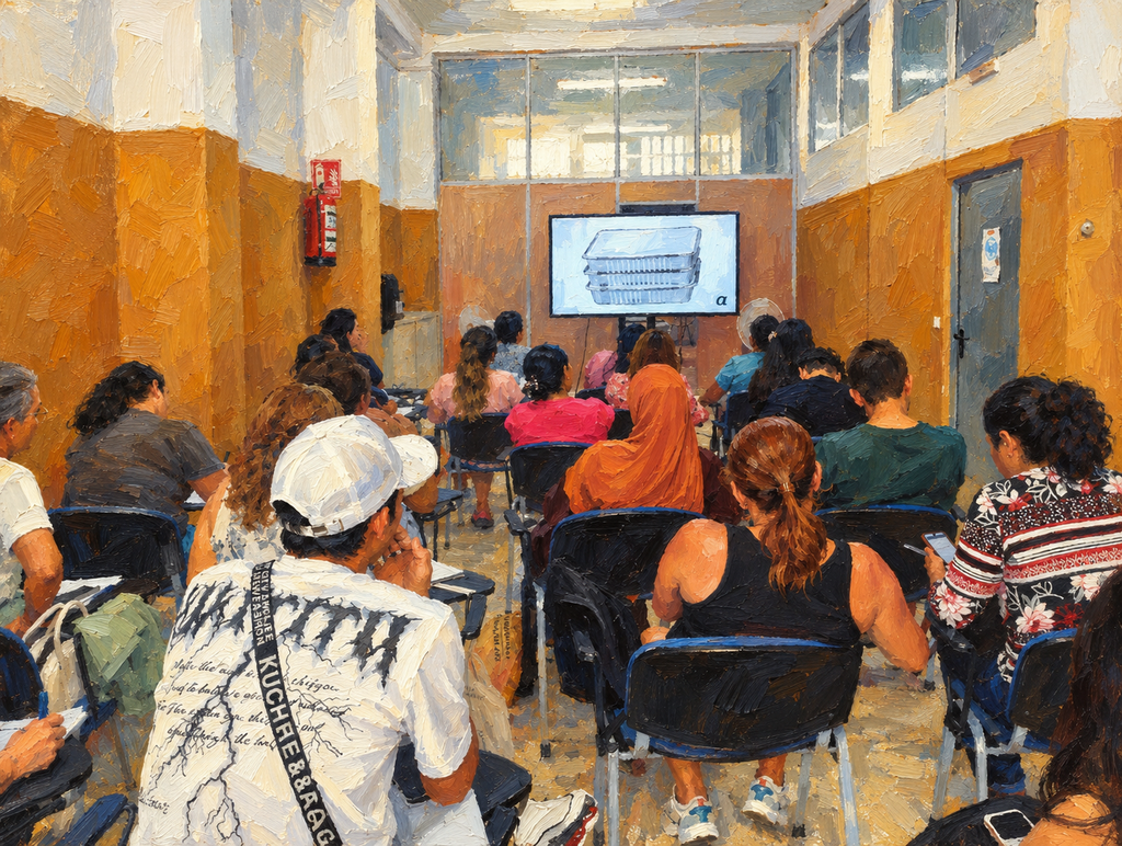 FORMARSE PARA ABRIR NUEVAS PUERTAS AL EMPLEO aula de clase en estilo óleo